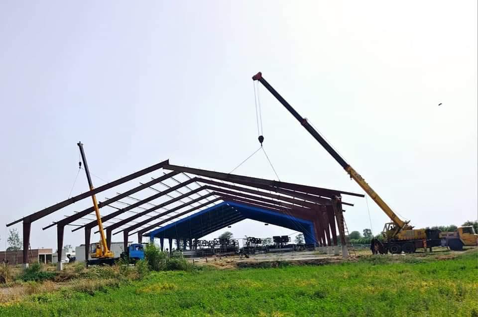 Shed frame erection